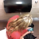 A daring cameraman records a blonde girl taking a noisy, wet, gurgling shit while sitting on a toilet and playing with her mobile phone in a truck stop public restroom. Some poop is visible, but a lot of camera movement. About 4.5 minutes.